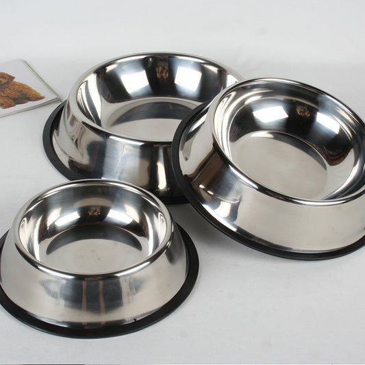 Classic Stainless Steel Pet Bowl – Durable & Non-Slip for Dogs & Cats