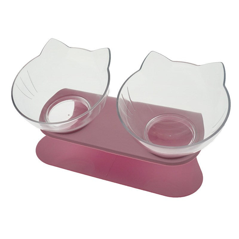 Cat Double Bowl – Elevated Feeding Station for Food & Water