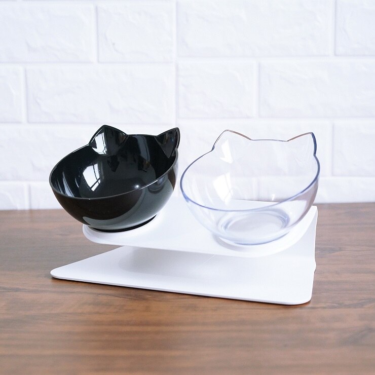 Cat Double Bowl – Elevated Feeding Station for Food & Water