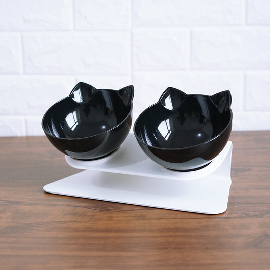 Cat Double Bowl – Elevated Feeding Station for Food & Water