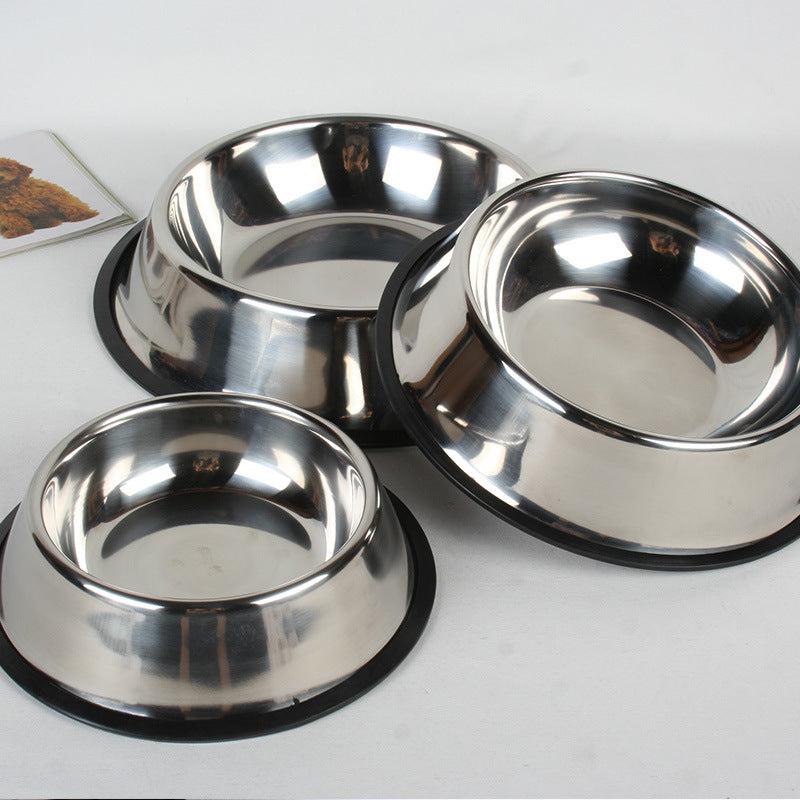 Classic Stainless Steel Pet Bowl – Durable & Non-Slip for Dogs & Cats