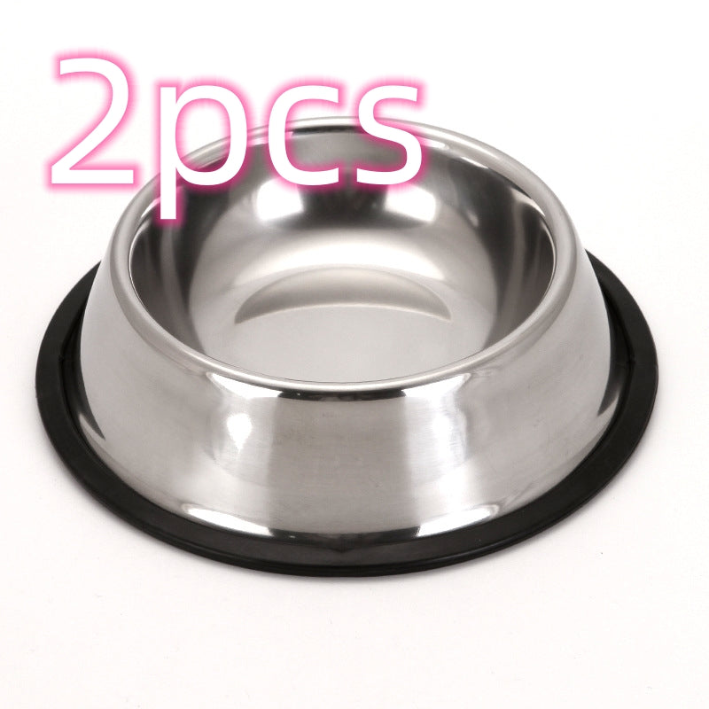 Classic Stainless Steel Pet Bowl – Durable & Non-Slip for Dogs & Cats
