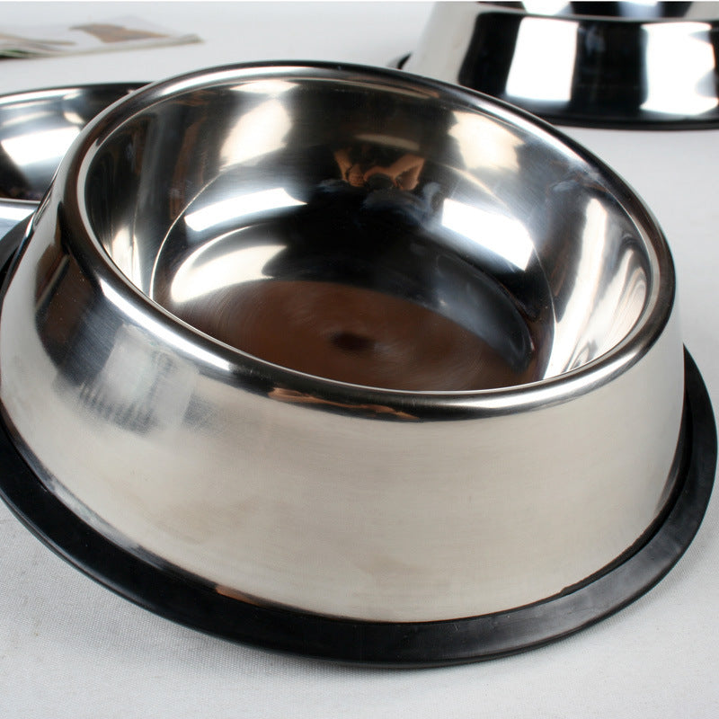Classic Stainless Steel Pet Bowl – Durable & Non-Slip for Dogs & Cats