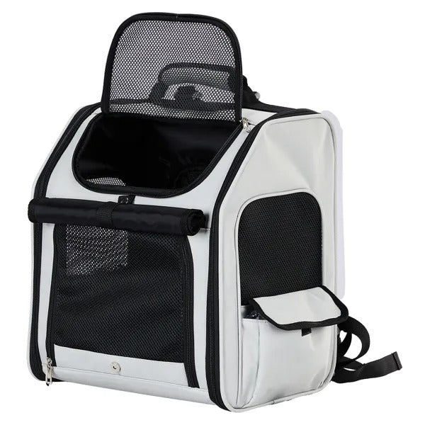 Expandable Pet Carrier Backpack – Breathable Travel Bag for Cats & Small Dogs (Up to 26 lbs)