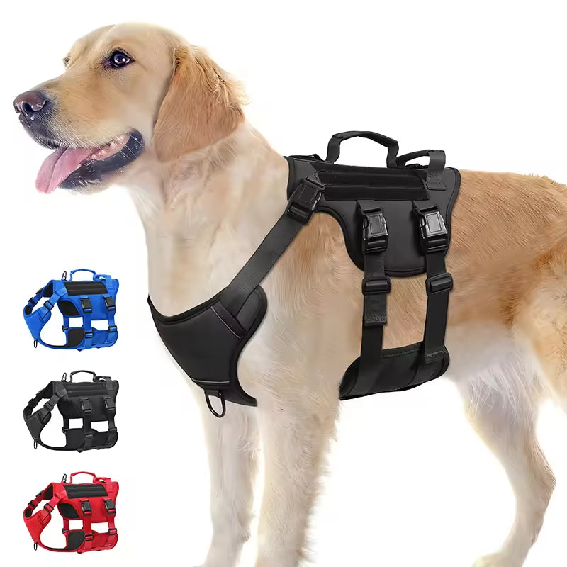 Durable Nylon Tactical Dog Harness – Adjustable Service & Training Vest